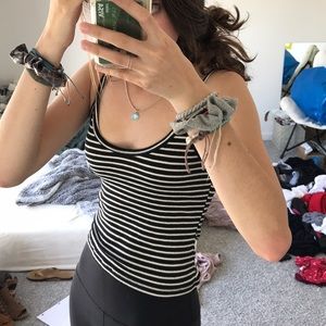 Brandy Melville Black and White striped tank